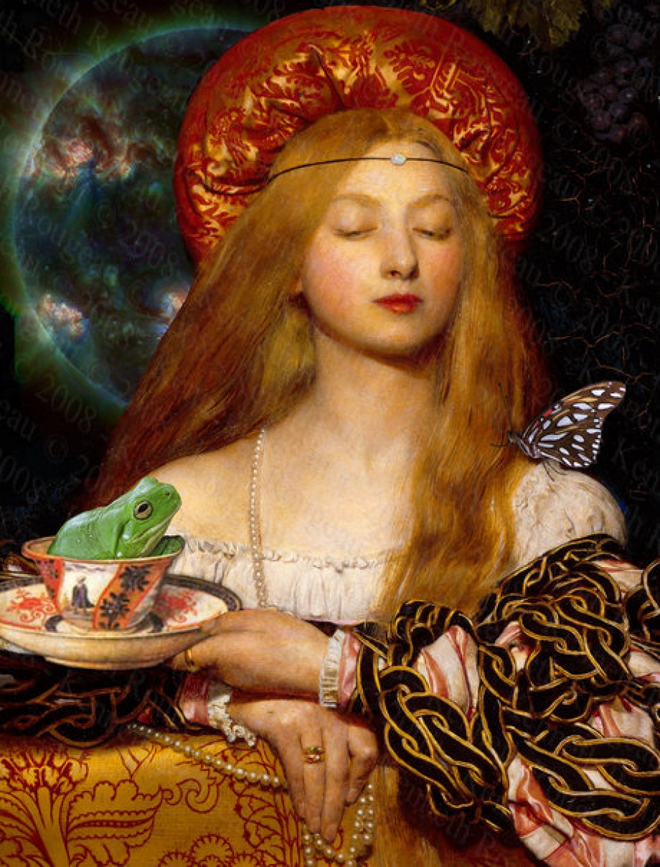Kissing The Frog, Digital Collage Art by Charlotte Self 25835_1297091321874_5659183_n.jpg